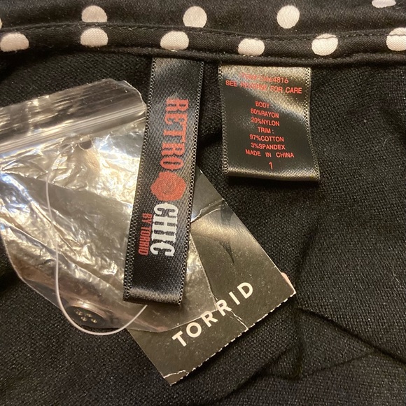 Torrid Peter Pan collar polka dot cardigan 1x - Picture 5 of 5